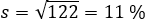 Formule Ecart-type 3 : s=√122=11 %